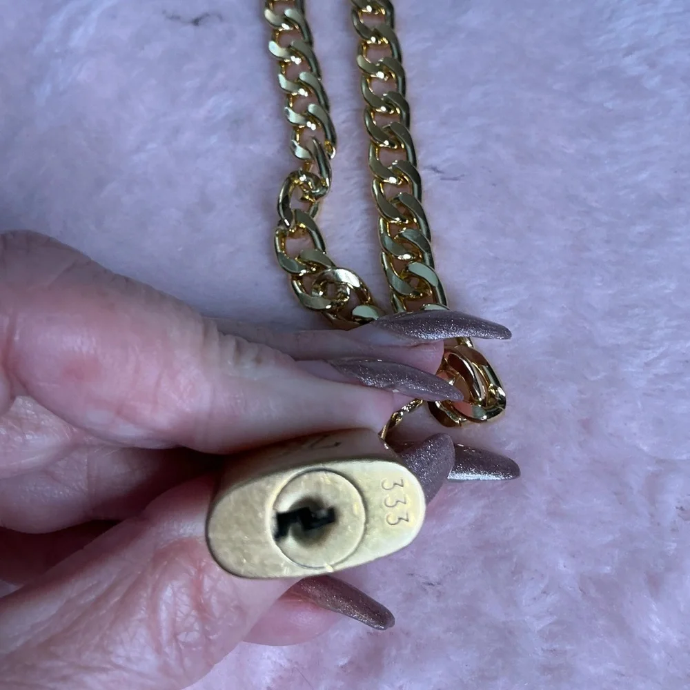 #333 Authentic Louis Vuitton Lock with Unbranded Gold Chain #333 - Picture 4 of 4